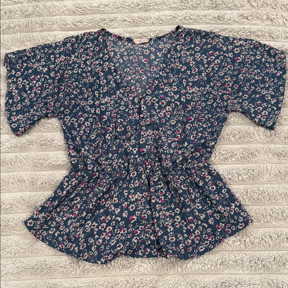 Sienna Sky Navy Floral Blouse